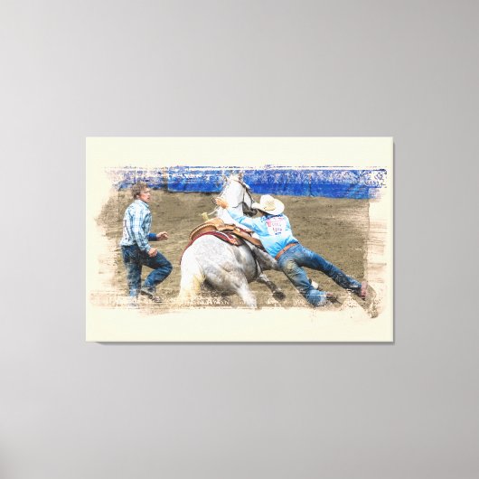 *~* Cowboy Paard Western AR22 Rodeo Vintage Canvas Afdruk (Voorkant)