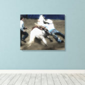 *~* Cowboy Paard Western Rodeo  AR22 Canvas Afdruk (Insitu (Houten vloer))