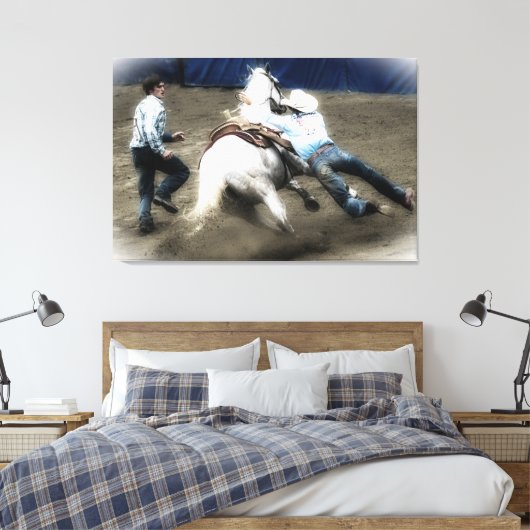 *~* Cowboy Paard Western Rodeo  AR22 Canvas Afdruk (Insitu (Slaapkamer))