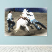 *~* Cowboy Paard Western Rodeo  AR22 Canvas Afdruk (Insitu (Houten vloer))