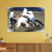 *~* Cowboy Paard Western Rodeo  AR22 Canvas Afdruk (Insitu (Woonkamer))