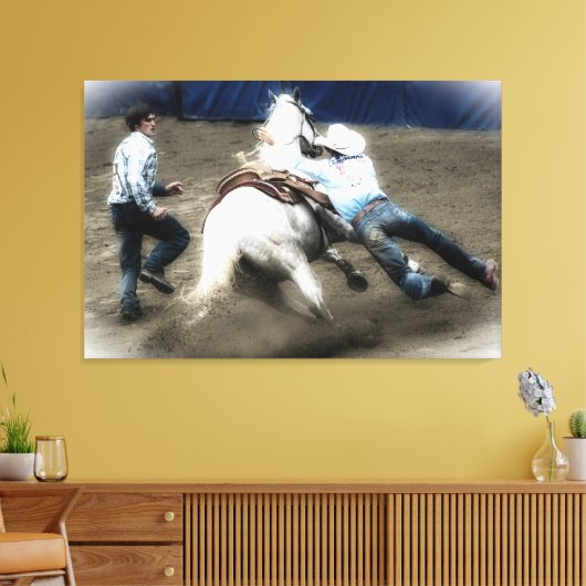 *~* Cowboy Paard Western Rodeo  AR22 Canvas Afdruk (Insitu (Woonkamer))