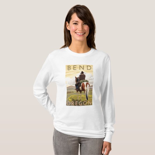Cowboy & paarden - Bend, Oregon T-shirt (Voorkant volledig)