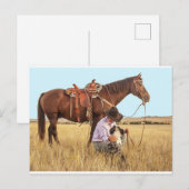 Cowboy, paarden en honden briefkaart (Voorkant / Achterkant)