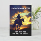 Cowboy, paarden en soennieten kaart (Staand voorkant)