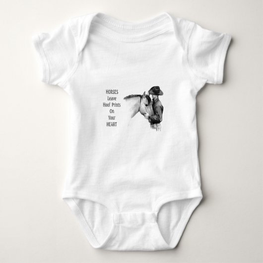 Cowboy: Paarden: Hoedanige Prints: potloodtekening Romper (Voorkant)