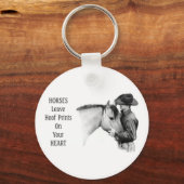 Cowboy: Paarden: Hoedanige Prints: potloodtekening Sleutelhanger (Voorkant)