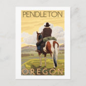 Cowboy & paarden - Pendleton, Oregon Briefkaart (Voorkant)
