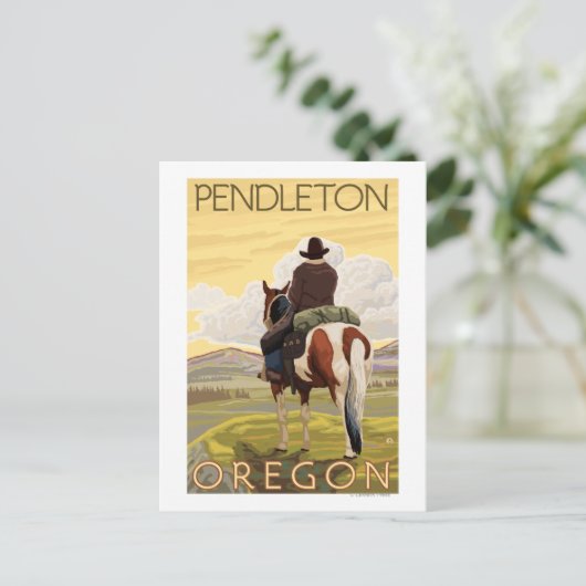 Cowboy & paarden - Pendleton, Oregon Briefkaart (Staand voorkant)