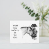 Cowboy: Paarden: Prints: potloodtekening Briefkaart (Staand voorkant)