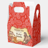 Cowboy paarden rode paisley western cadeau bedankdoosjes (Geopend)