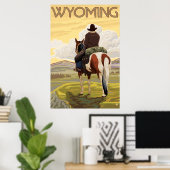 Cowboy & paarden - Wyoming Poster (Thuiskantoor)