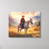Cowboy Paardenrug Jongen Slaapkamer Art Canvas Pri (Voorkant)