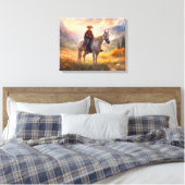 Cowboy Paardenrug Jongen Slaapkamer Art Canvas Pri Afdruk (Insitu (Slaapkamer))