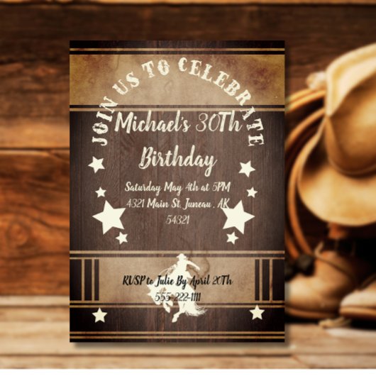 Cowboy paardrijden wild west verjaardag kaart