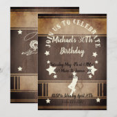 Cowboy paardrijden wild west verjaardagsfeestje kaart (Voorkant / Achterkant)