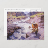 cowboy, Panning Gold, Wyoming van Leigh Briefkaart (Voorkant / Achterkant)