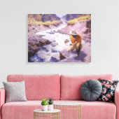  cowboy, Panning Gold, Wyoming van Leigh Canvas Afdruk (Insitu (Woonkamer))