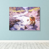  cowboy, Panning Gold, Wyoming van Leigh Canvas Afdruk (Insitu (Houten vloer))