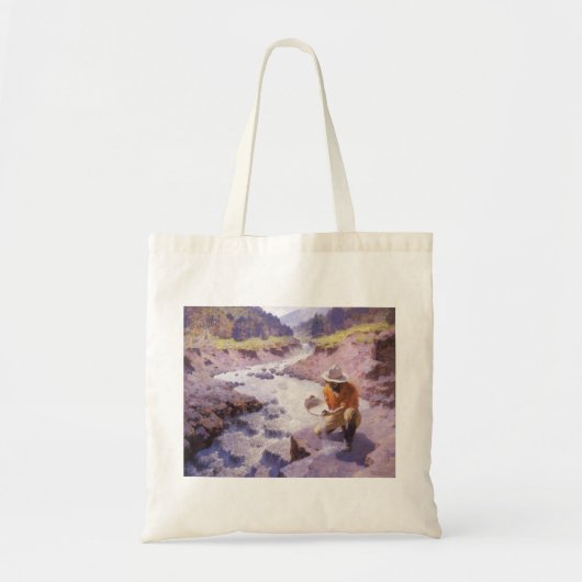  cowboy, Panning Gold, Wyoming van Leigh Tote Bag (Voorkant)