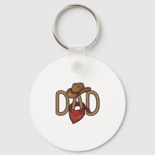 Cowboy Papa Touw Hoed Bandana Vintage Gravure Desi Sleutelhanger