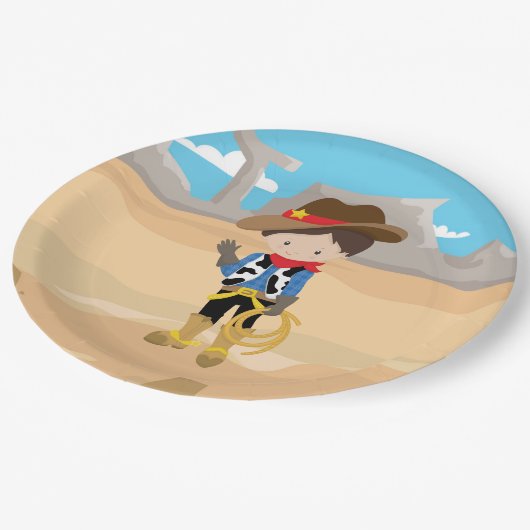 Cowboy Papieren Bordje (Gekanteld)