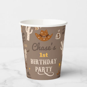Cowboy Party Cups Westerne kopjes Papieren Bekers