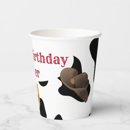 Cowboy Party gepersonaliseerd Papieren Bekers (Achterkant)