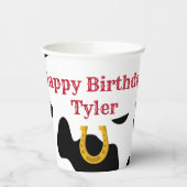 Cowboy Party gepersonaliseerd Papieren Bekers (Links)