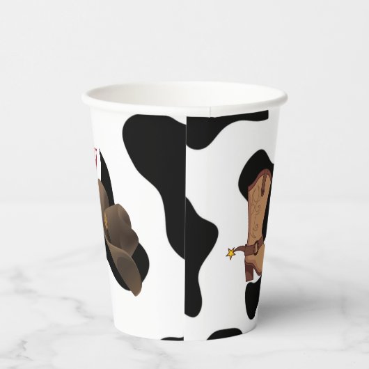 Cowboy Party gepersonaliseerd Papieren Bekers (Rechts)