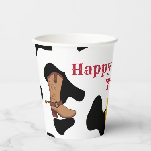 Cowboy Party gepersonaliseerd Papieren Bekers (Voorkant)