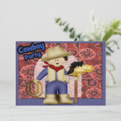 Cowboy Party Kaart (Staand voorkant)