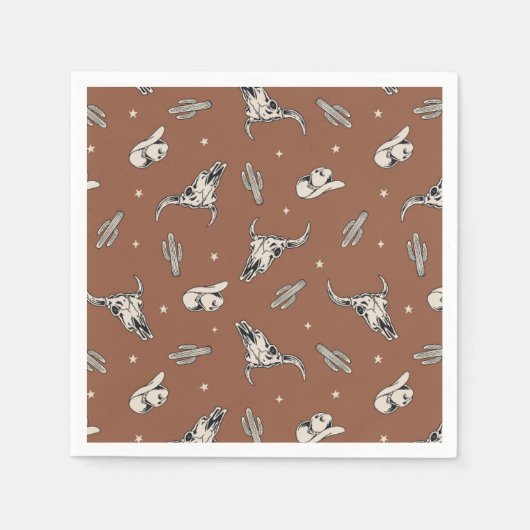 Cowboy Party Napkins | Westerne partij Napkins Servet (Voorkant)
