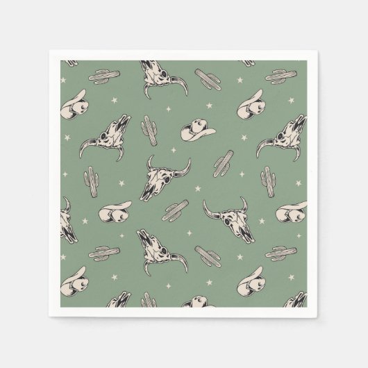 Cowboy Party Napkins | Westerne partij Napkins Servet (Voorkant)