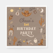 Cowboy Party Napkins | Westerne partij Napkins Servet (Voorkant)