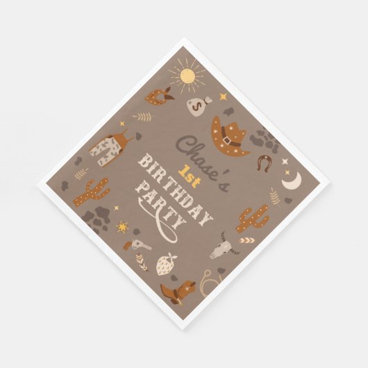 Cowboy Party Napkins | Westerne partij Napkins Servet (Hoek)