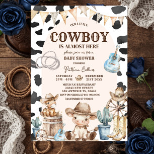 Cowboy Patroon Wild West Baby Shower Uitnodiging