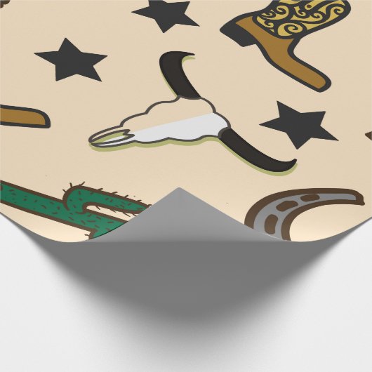 Cowboy Pattern Cadeaupapier (Hoek)