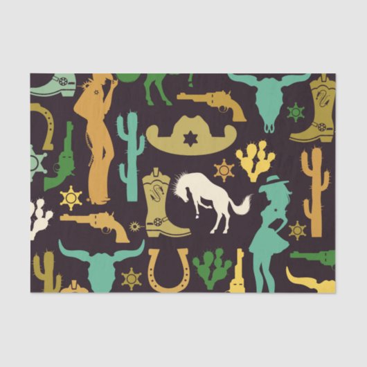 Cowboy Pattern Tissuepapier (Voorkant)