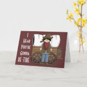 Cowboy Pensioen Wensen - Westerne Humor Kaart (Gele Bloem)