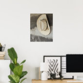 Cowboy-pet aan de wand van de logcabine poster (Thuiskantoor)