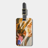 Cowboy Pet American Flag Sunrays Bagagelabel (Voorkant verticaal)