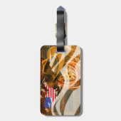 Cowboy Pet American Flag Sunrays Bagagelabel (Achterkant verticaal)