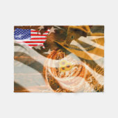 Cowboy Pet American Flag Sunrays Fleece Deken (Voorkant (Horizontaal))