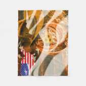 Cowboy Pet American Flag Sunrays Fleece Deken (Voorkant)