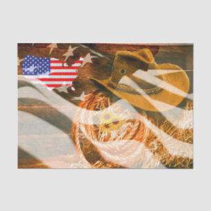 Cowboy Pet American Flag Sunrays Tissuepapier