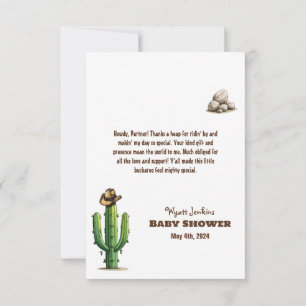 Cowboy Pet Baby shower Bedankkaart