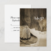 Cowboy Pet Barn Wood Country Weddenschap RSVP Sepi (Voorkant / Achterkant)