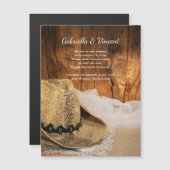 Cowboy Pet Barn Wood Western Weddenschap Magnetische Uitnodiging (Voorkant / Achterkant)