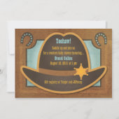 Cowboy-Pet - Blauw - Babyschoenen Kaart (Voorkant)